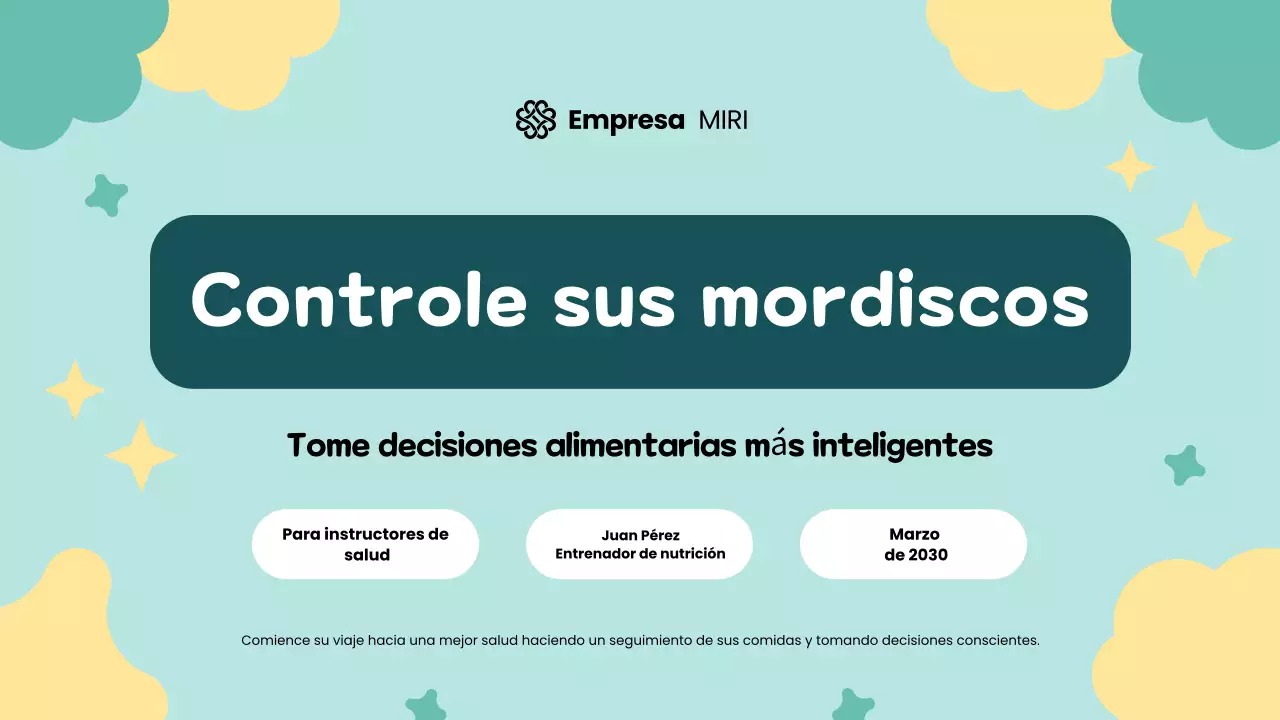 Rastreador de alimentos divertido y colorido de color amarillo y verde