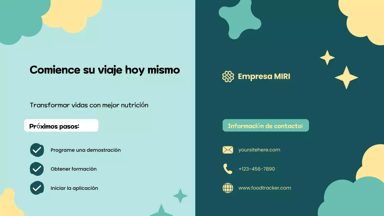 Rastreador de alimentos divertido y colorido de color amarillo y verde