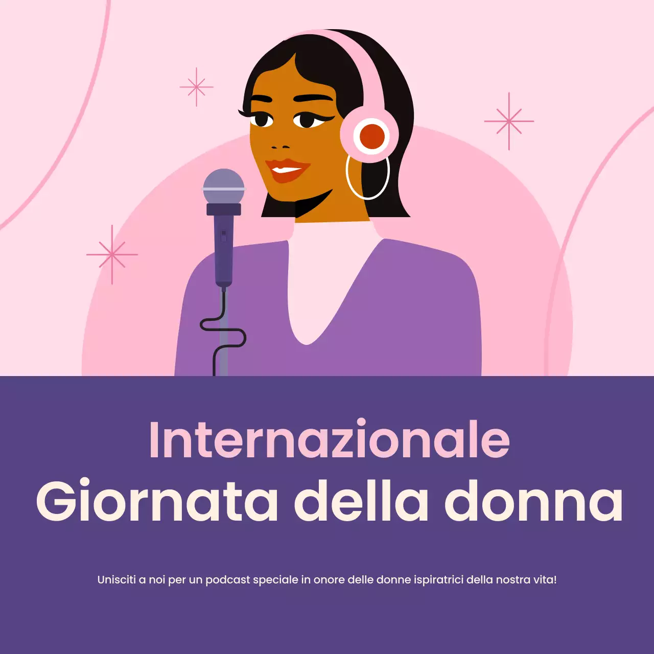 Annuncio del podcast Pink Modern Woman's Day Social Media Square