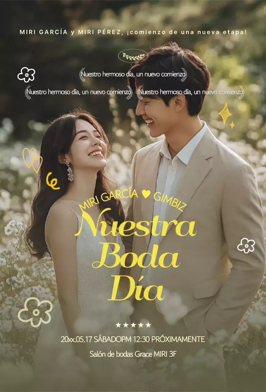 Invitación de boda elegante en color beige