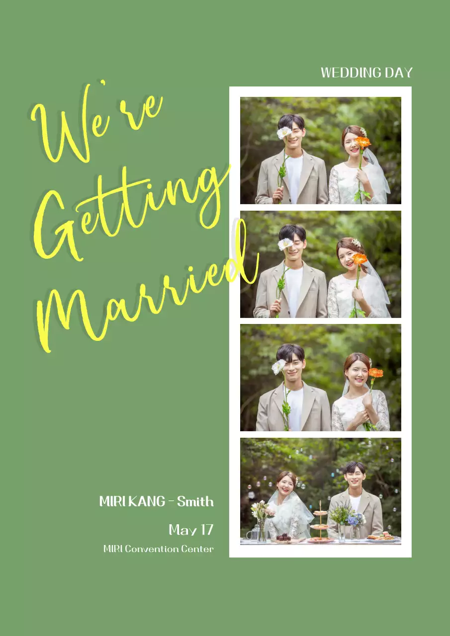 Convite de casamento moderno cáqui