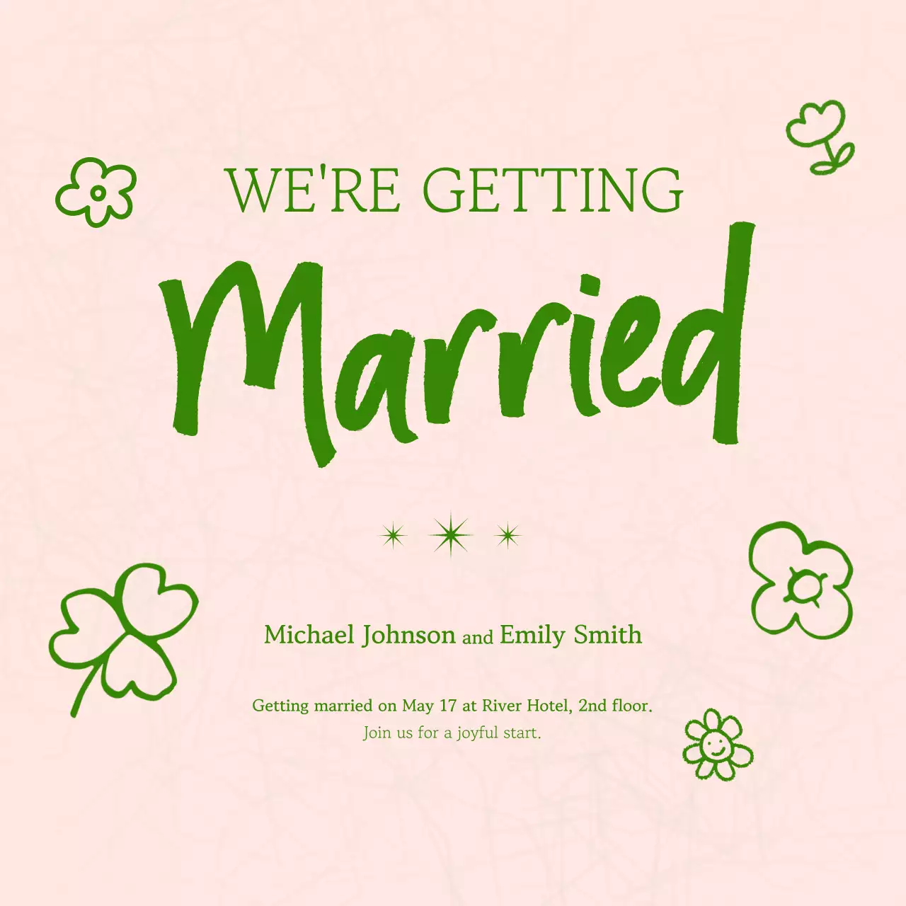 Convite de casamento simples bege