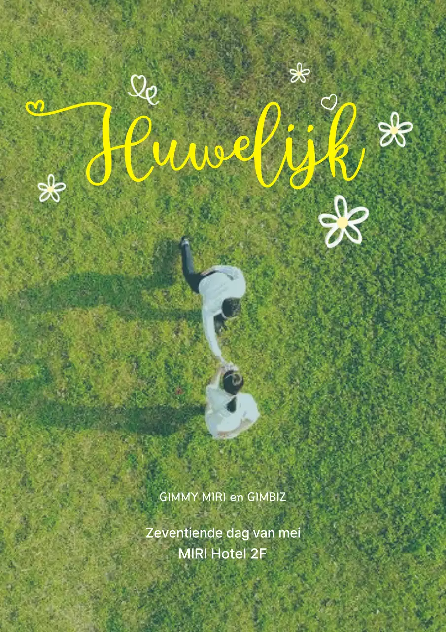 Groene schone huwelijksuitnodiging