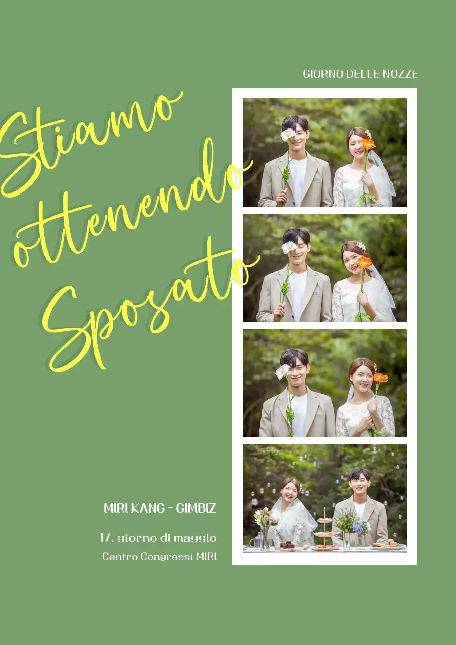 Invito a nozze moderno color cachi