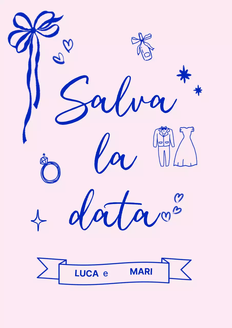 Invito di nozze rosa per bambini