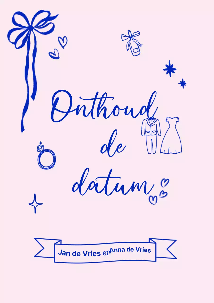 Roze babyhuwelijksuitnodiging