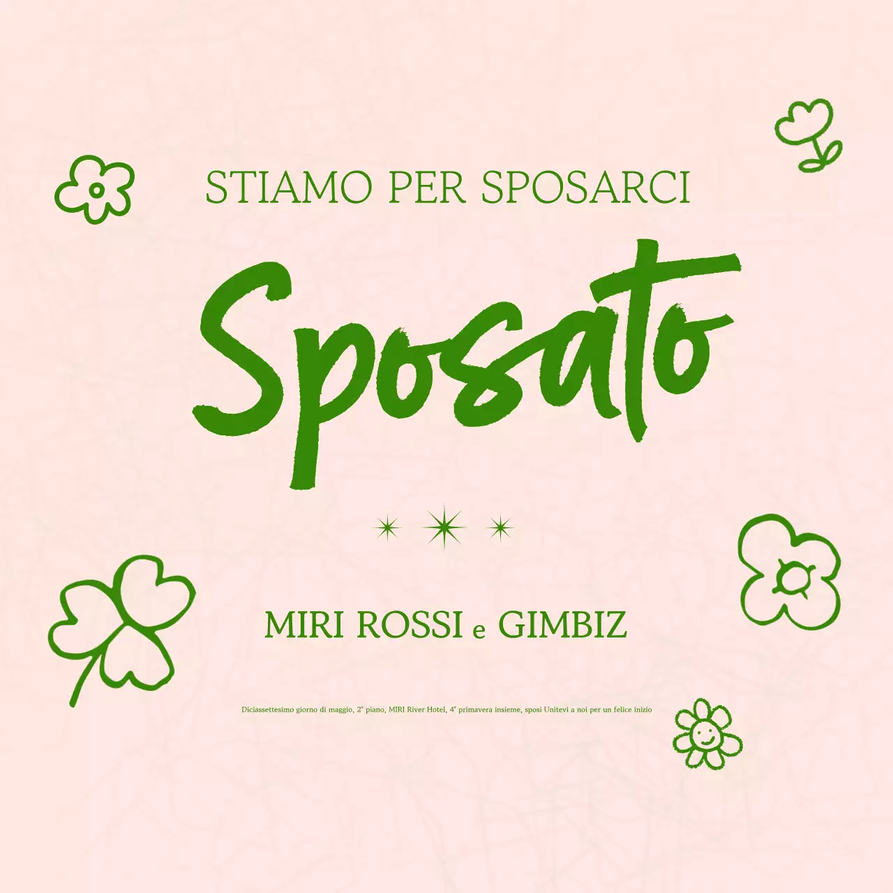 Invito di nozze semplice beige