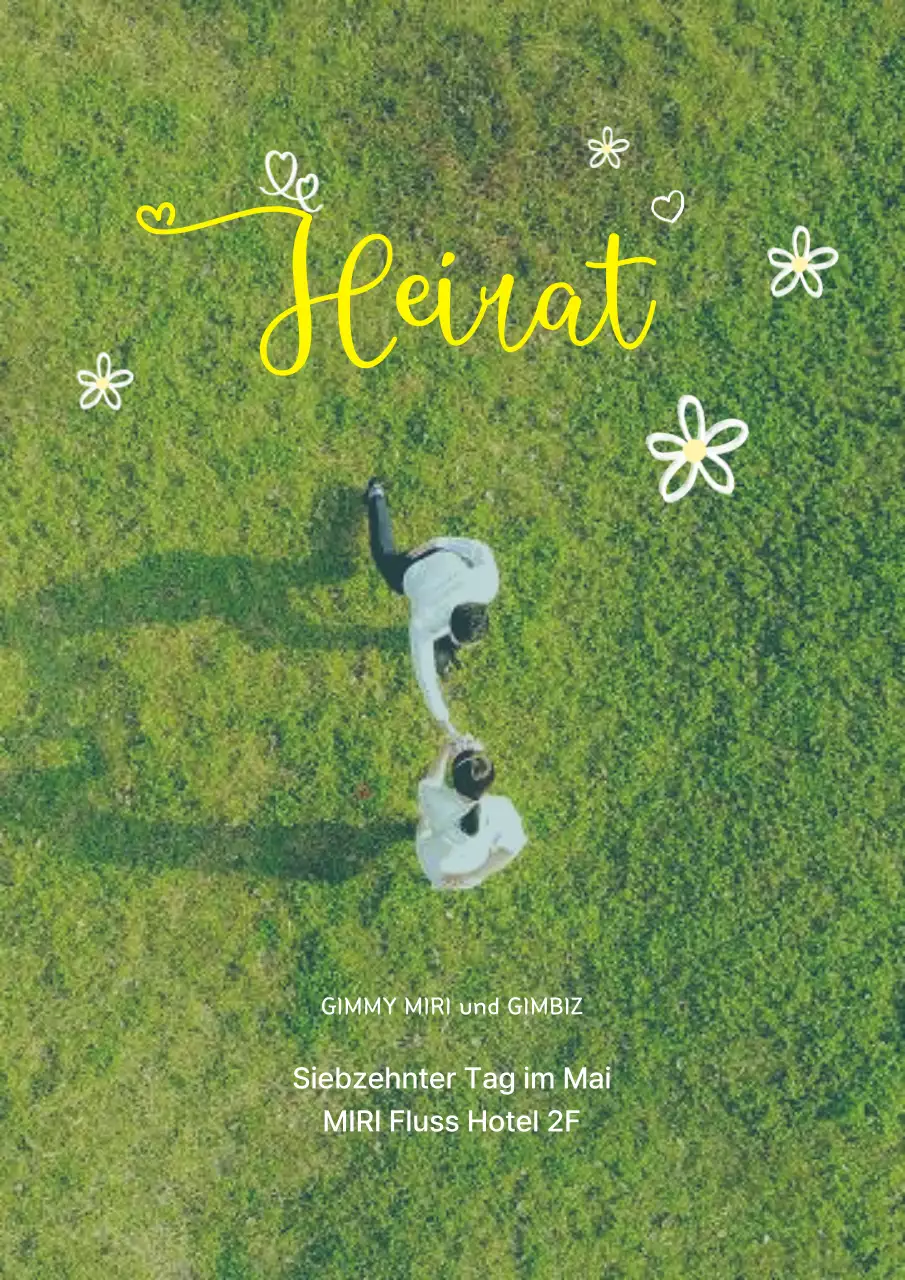 Grüne, saubere Hochzeitseinladung