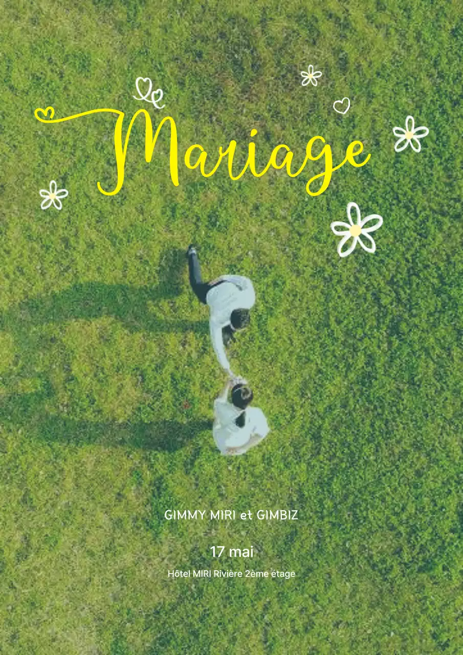 Invitation de mariage écologique et propre