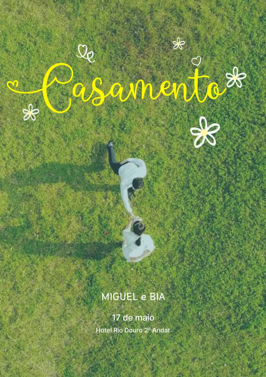 Convite de casamento verde limpo
