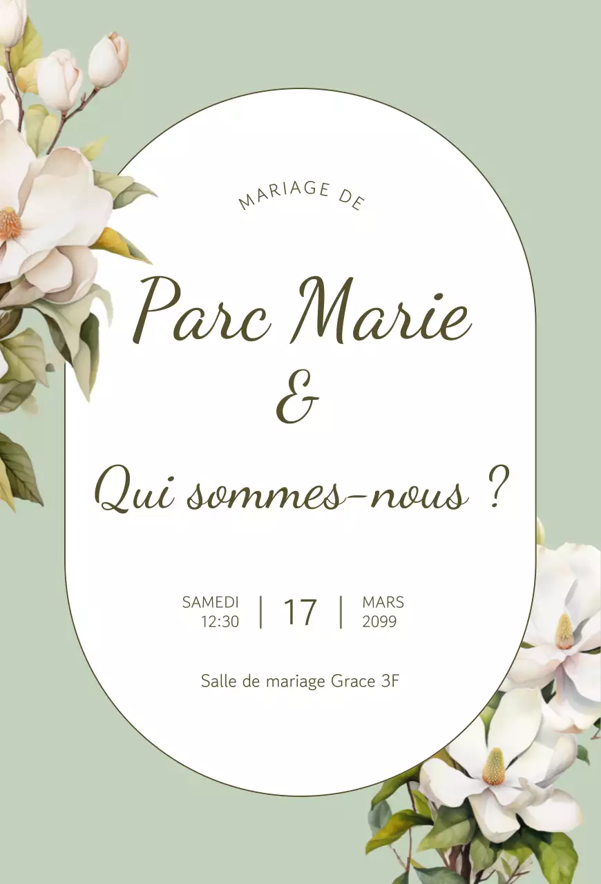 Invitation de mariage élégante à la menthe
