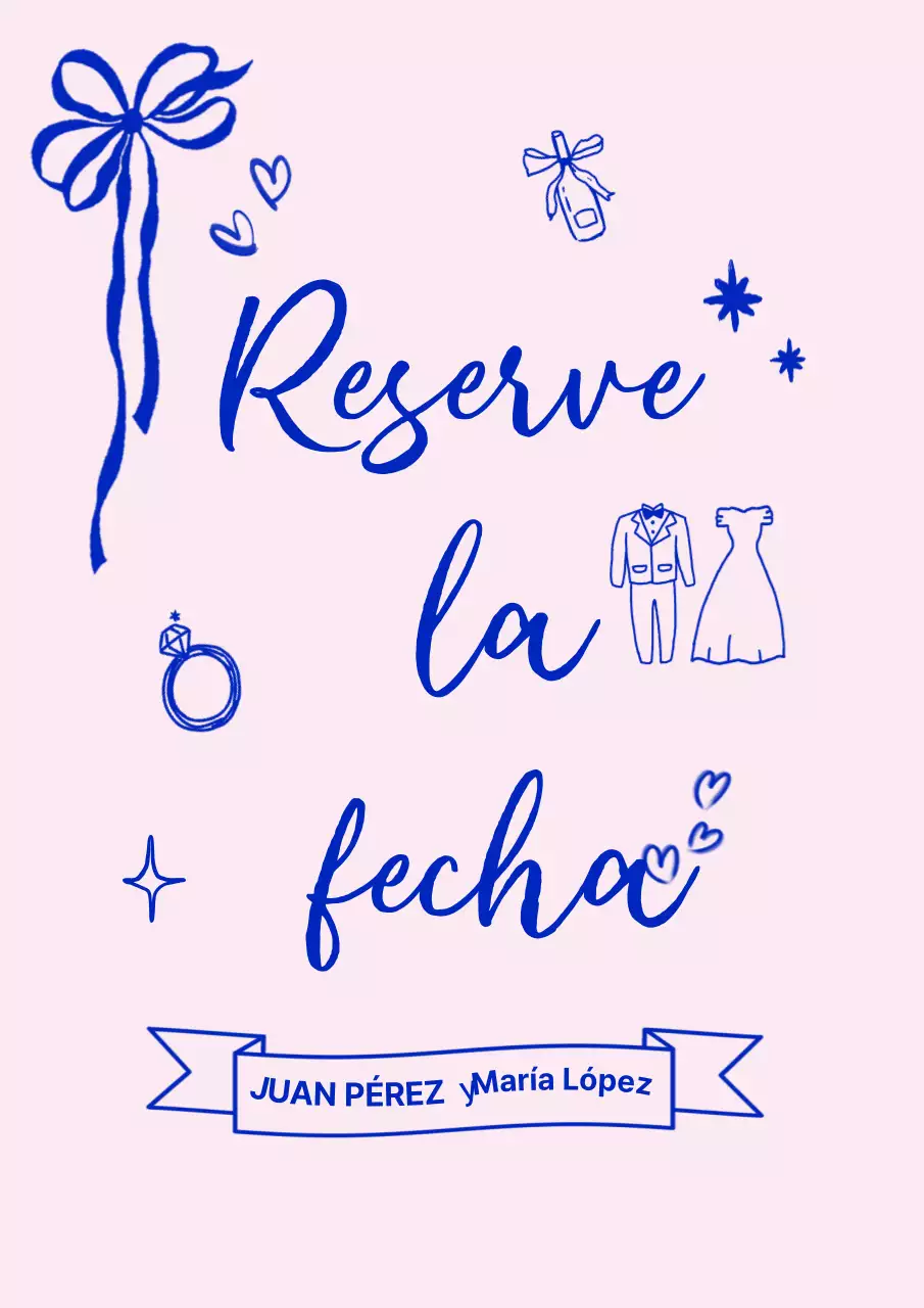 Invitación de boda con bebé rosa