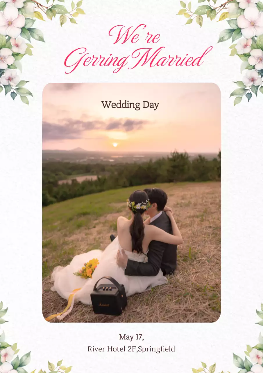 Convite de casamento branco elegante