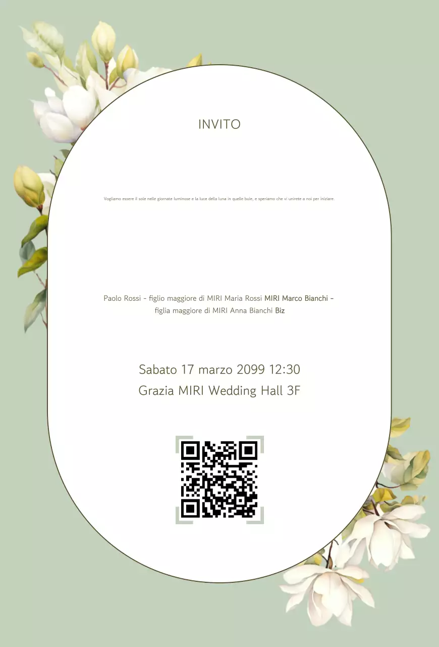 Invito di nozze elegante alla menta