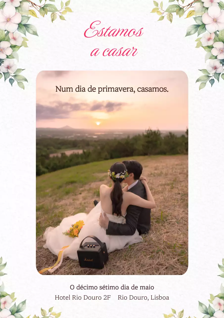 Convite de casamento branco elegante