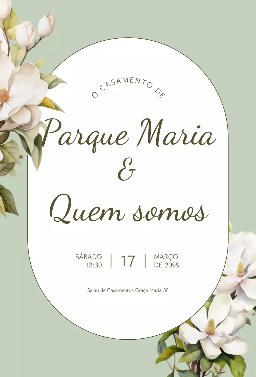 Convite de casamento elegante em menta
