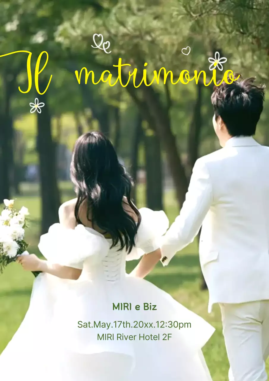 Invito di nozze elegante verde