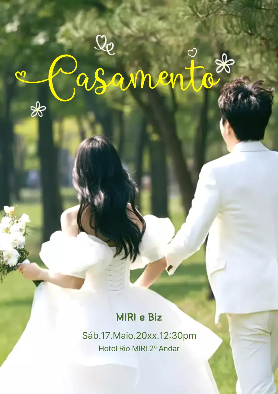 Convite de casamento elegante verde