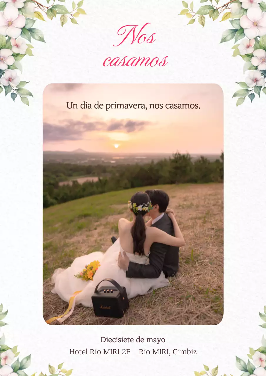 Invitación de boda elegante en color blanco