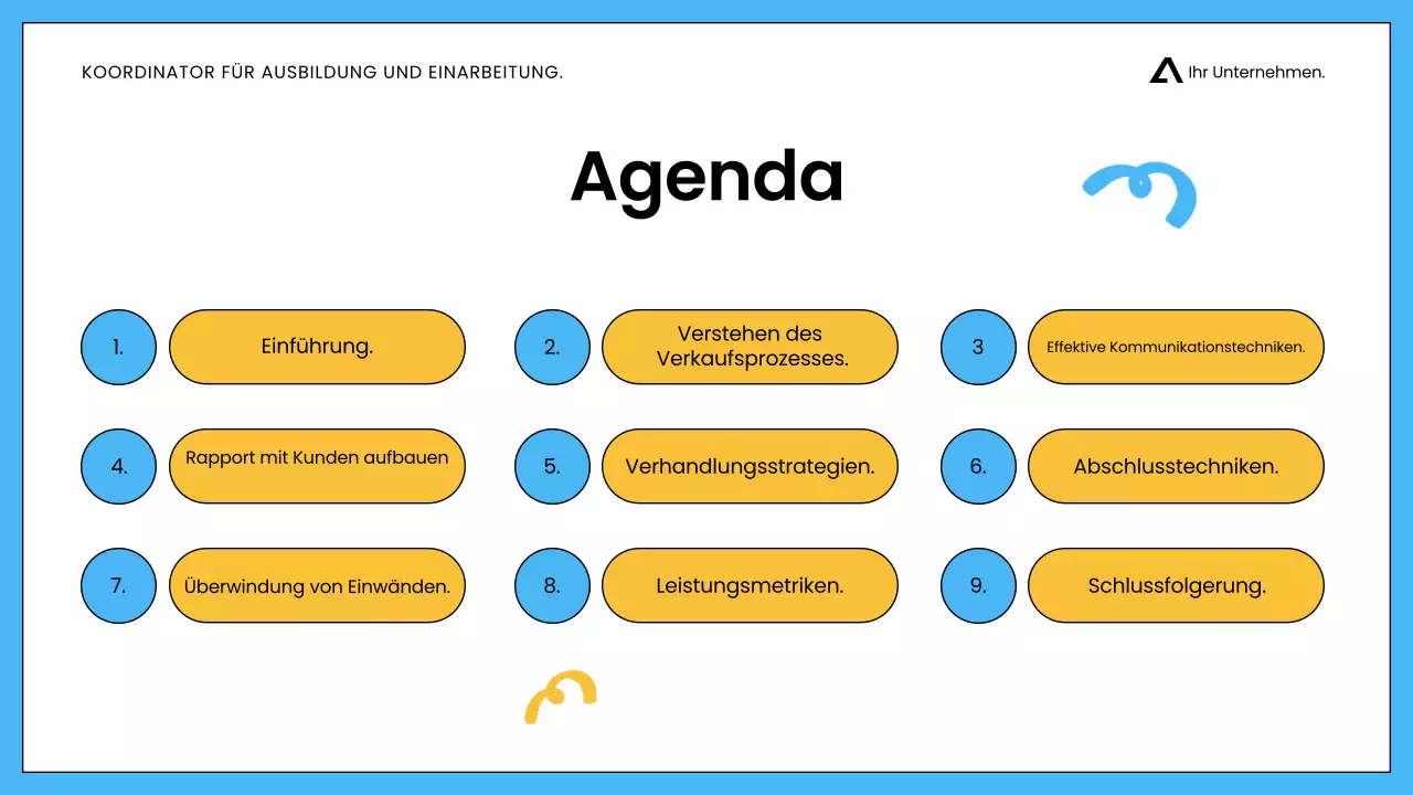 Weiß-blaues minimalistisches Verkaufstraining für Mitarbeiter Präsentation