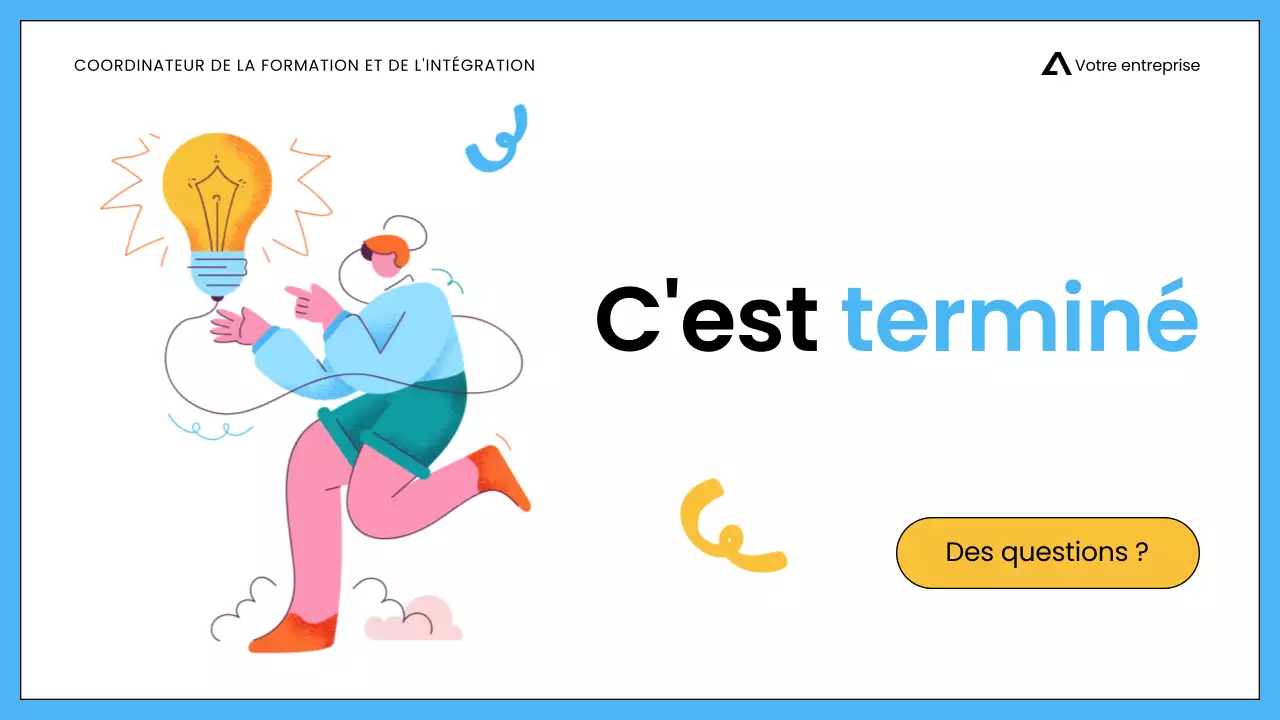 Présentation de la formation commerciale minimaliste blanche et bleue pour les employés
