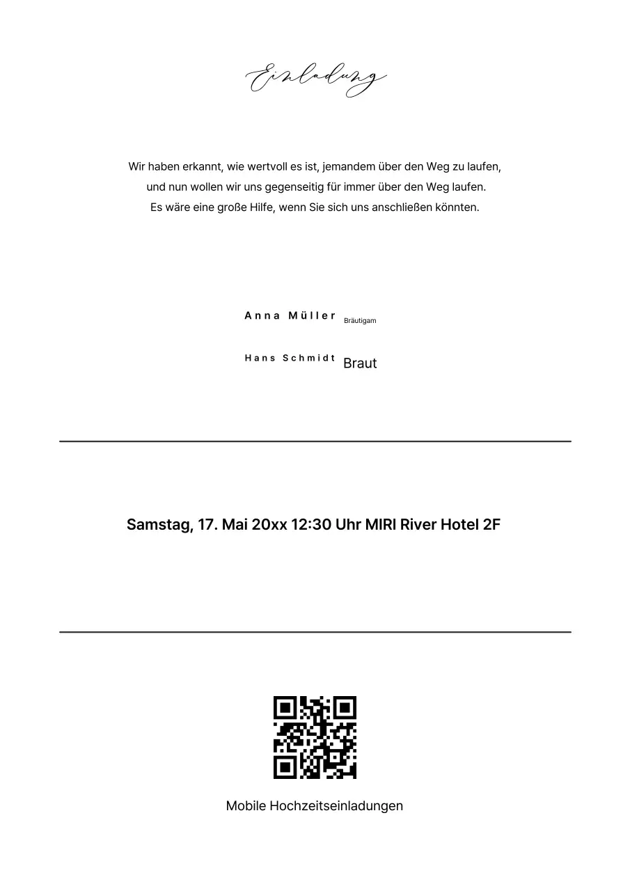 Himmelblaue einfache Hochzeitseinladung