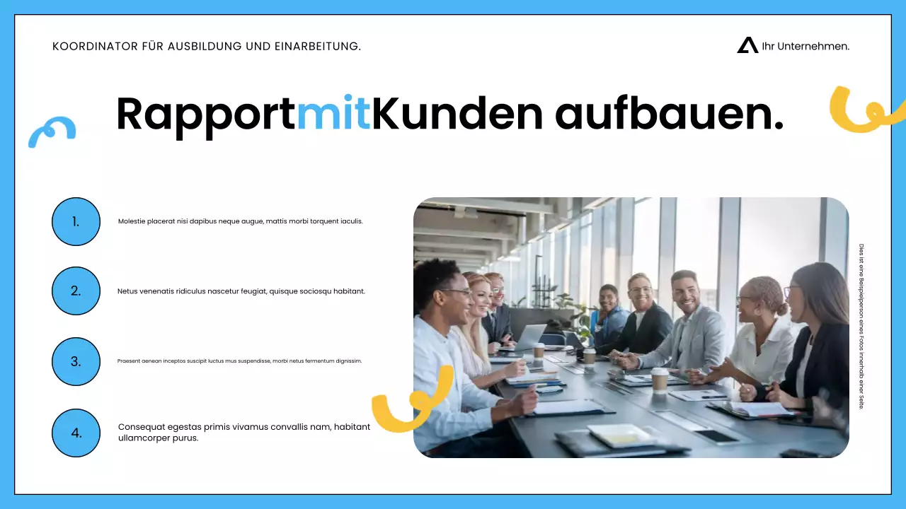 Weiß-blaues minimalistisches Verkaufstraining für Mitarbeiter Präsentation