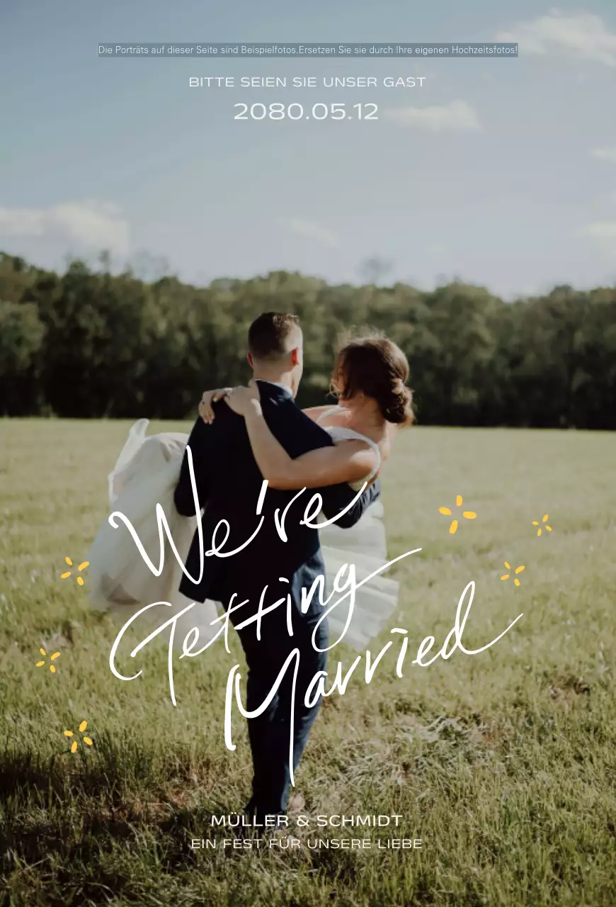 Grüne Natur Hochzeitseinladung