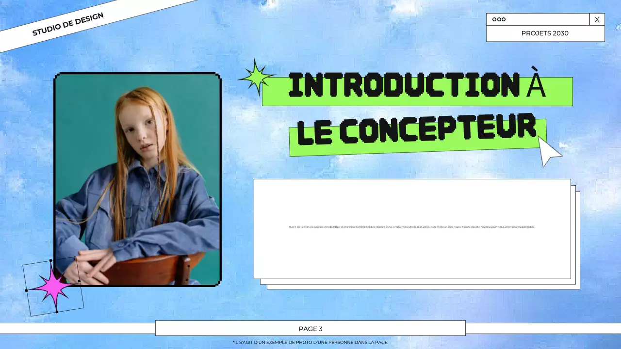 Présentation du portfolio de conception graphique bleu et vert