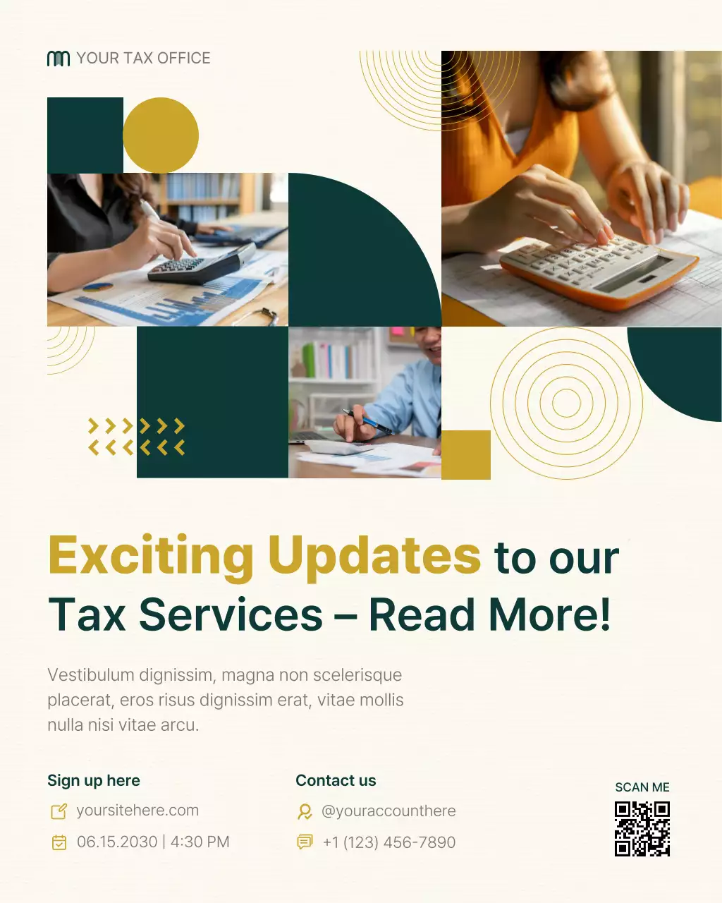 Green Geometric Tax Announcement Instagram Post