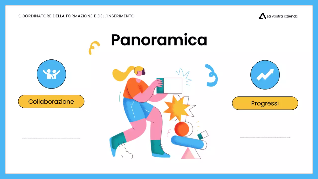 Presentazione della formazione minimalista sulle vendite per i dipendenti in bianco e blu