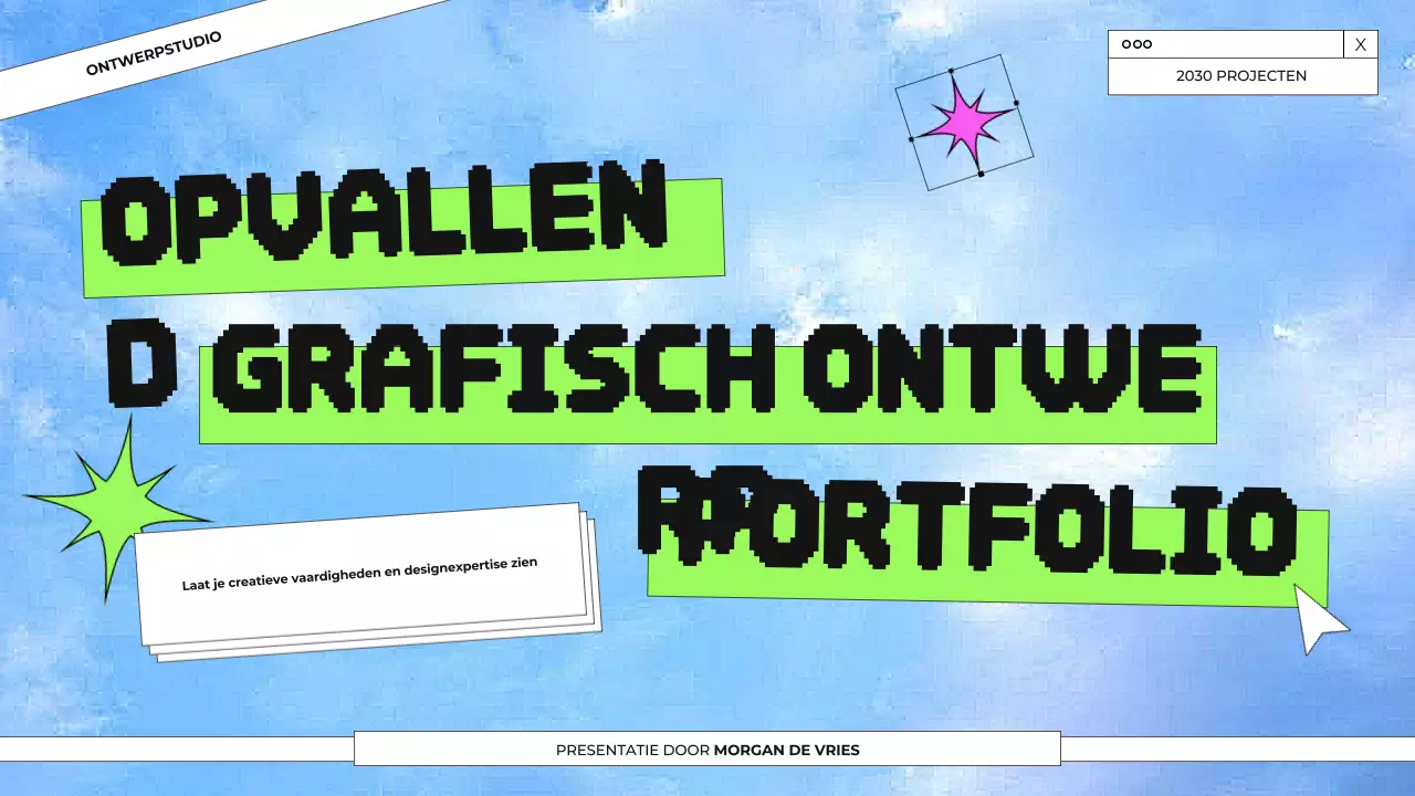 Presentatie van het portfolio van Blue and Green Graphic Design