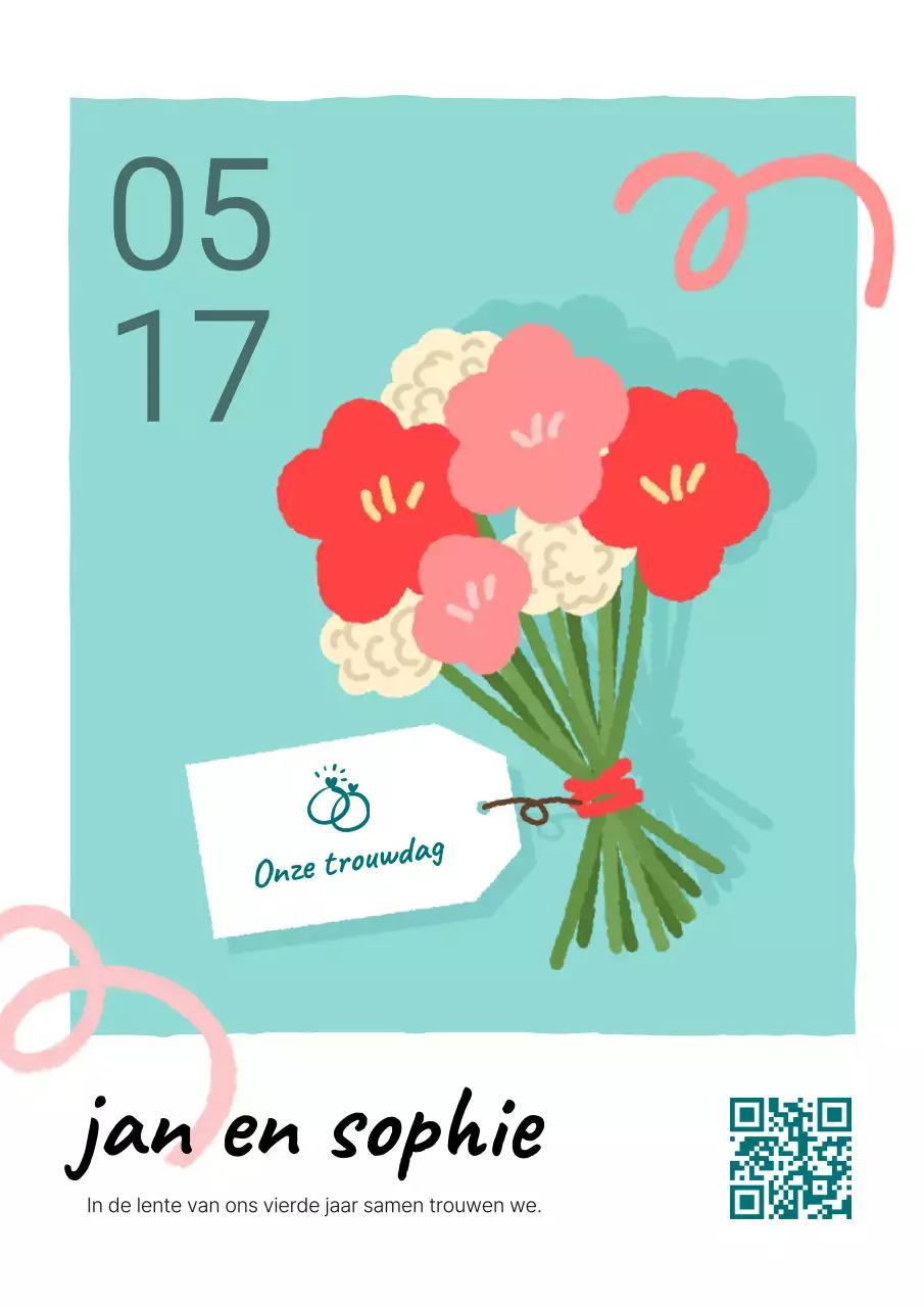 Mint Baby Sweet Trouwkaart