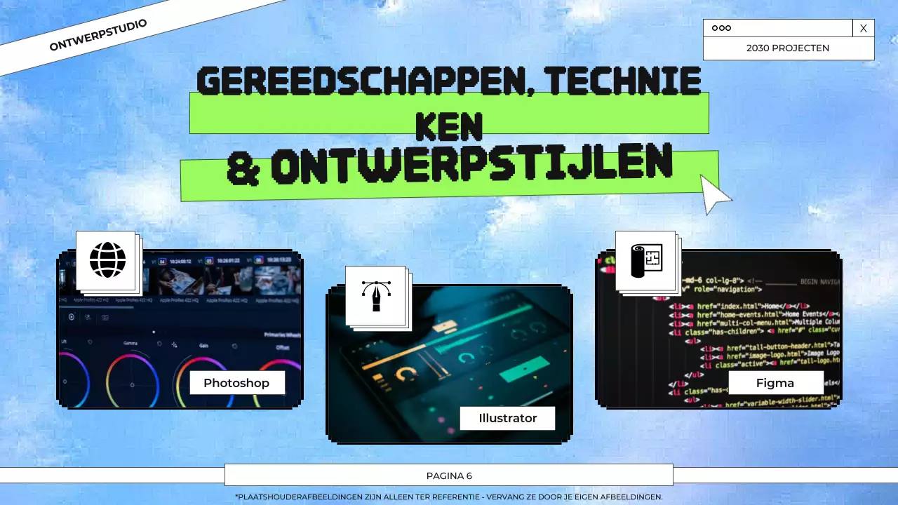 Presentatie van het portfolio van Blue and Green Graphic Design