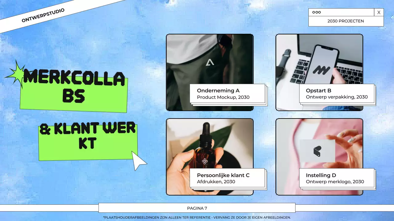 Presentatie van het portfolio van Blue and Green Graphic Design