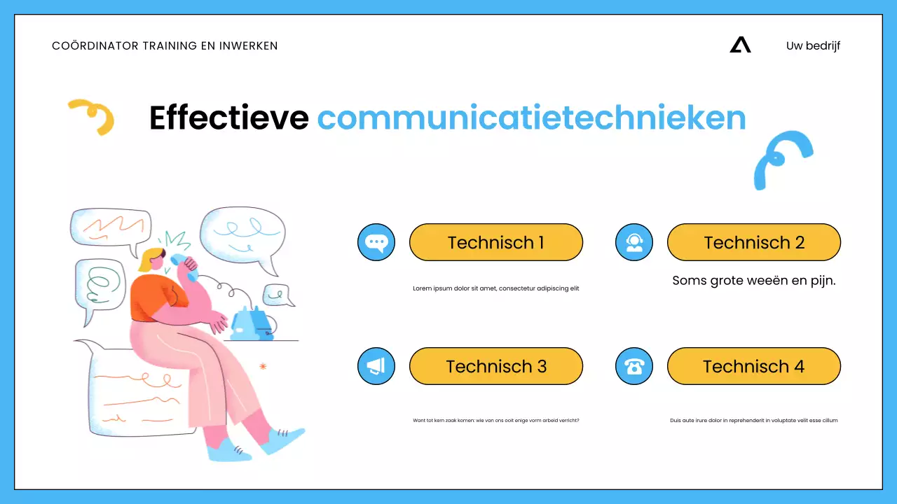Witte Blauwe Minimalistische Verkoopstraining voor Medewerkers Presentatie