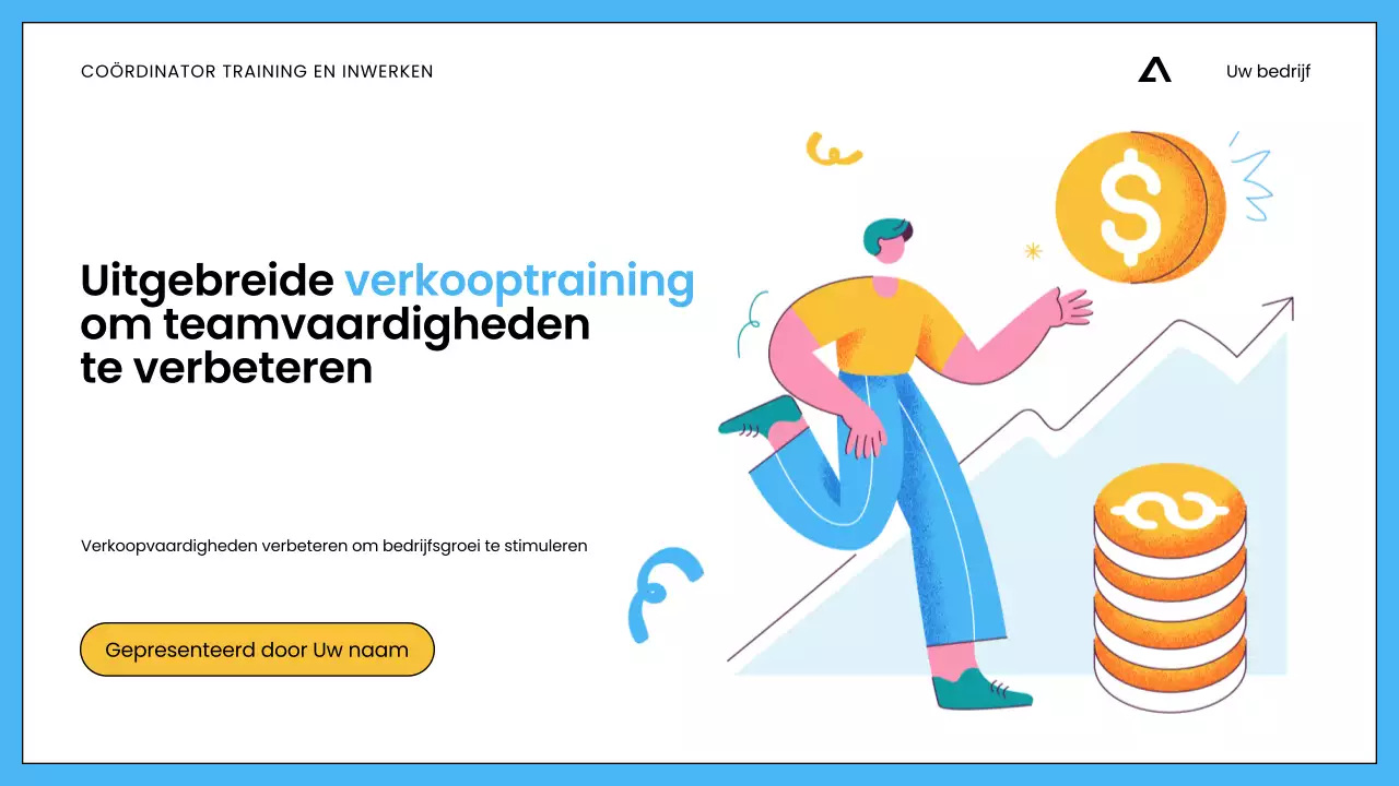 Witte Blauwe Minimalistische Verkoopstraining voor Medewerkers Presentatie