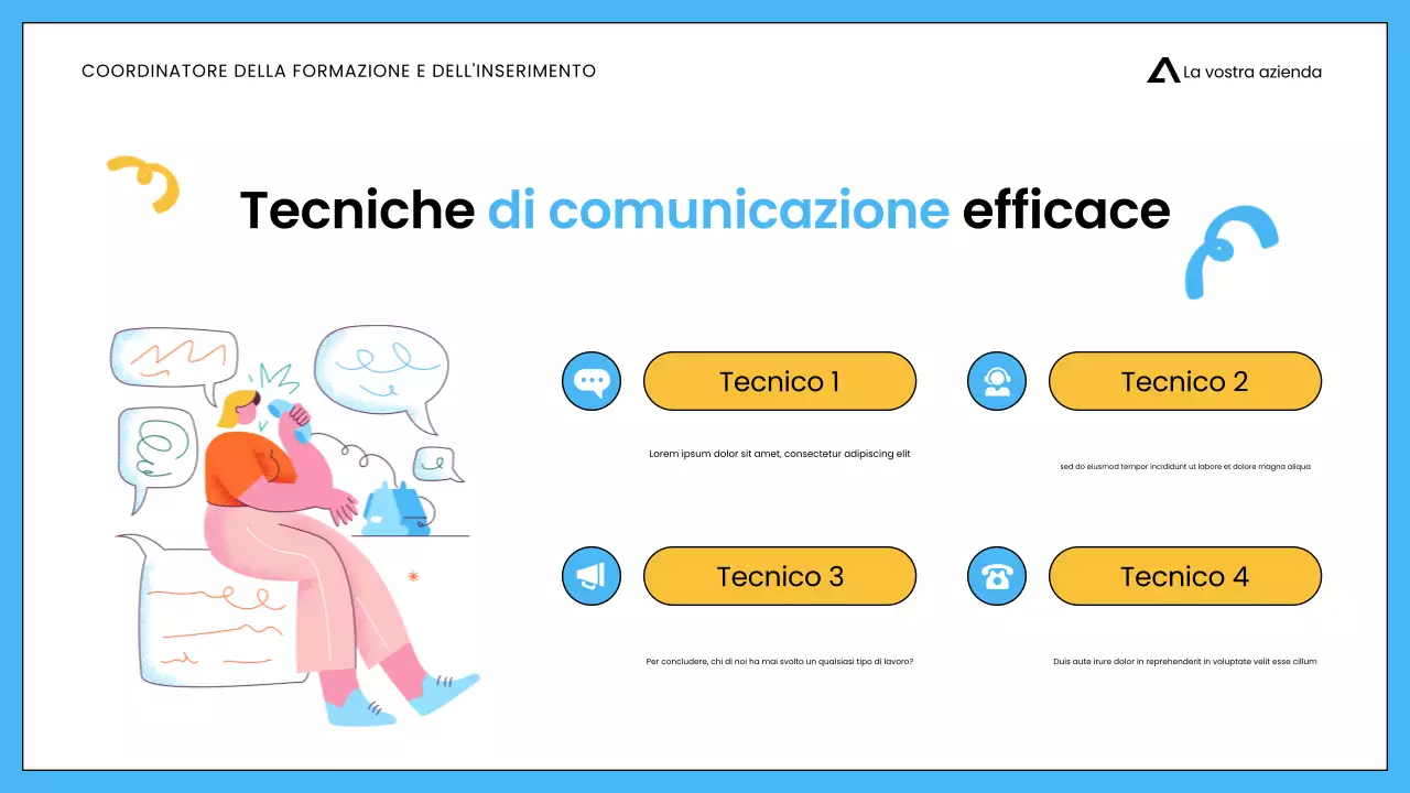 Presentazione della formazione minimalista sulle vendite per i dipendenti in bianco e blu