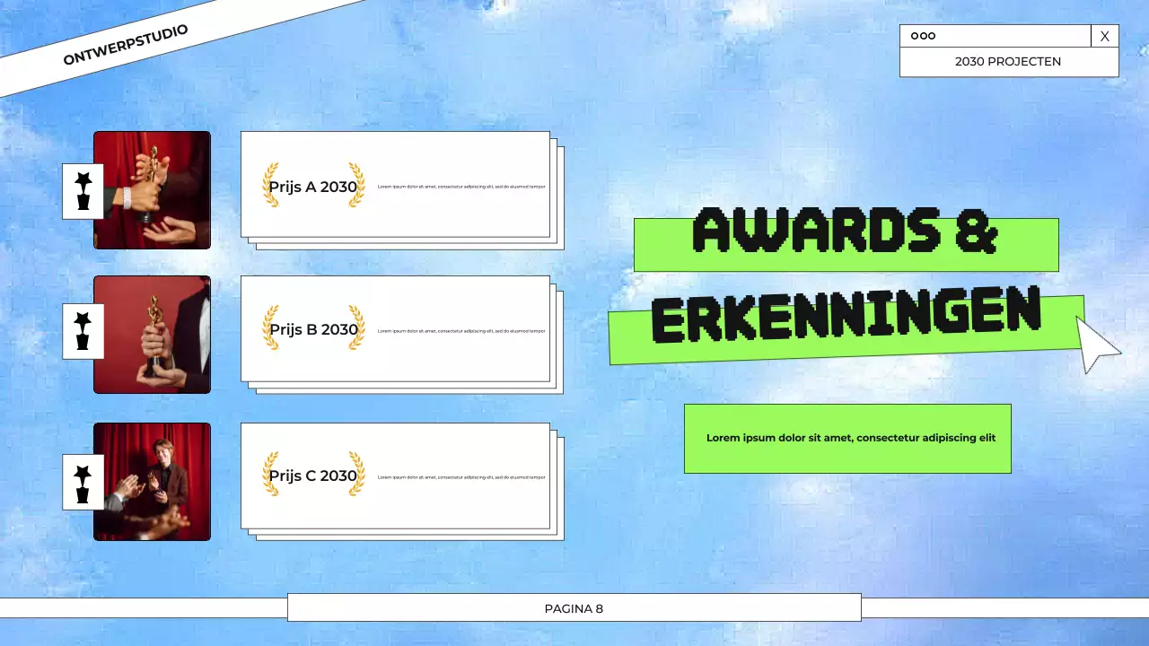 Presentatie van het portfolio van Blue and Green Graphic Design