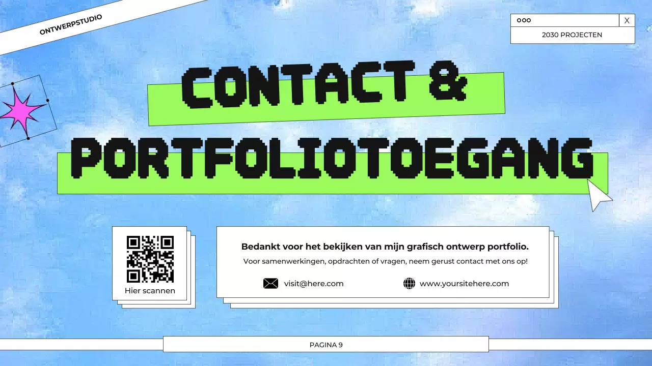 Presentatie van het portfolio van Blue and Green Graphic Design