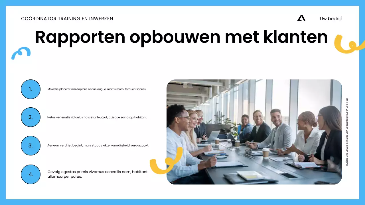 Witte Blauwe Minimalistische Verkoopstraining voor Medewerkers Presentatie