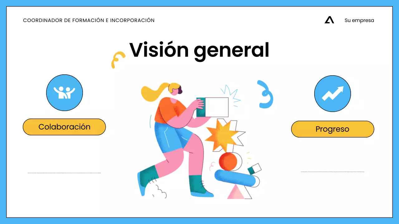 Presentación minimalista de capacitación en ventas para empleados en blanco y azul