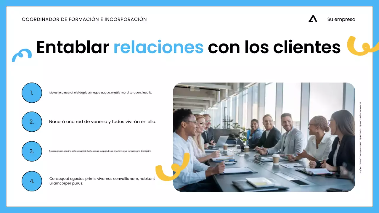 Presentación minimalista de capacitación en ventas para empleados en blanco y azul