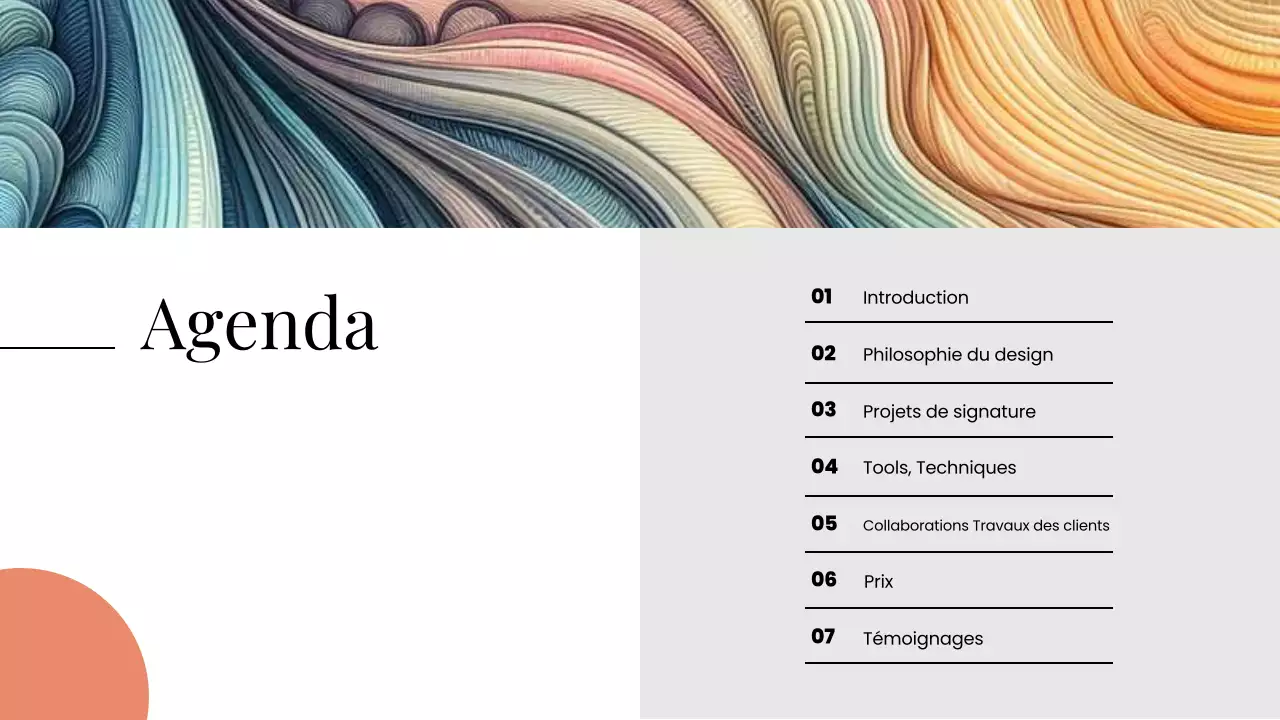 Présentation du portfolio de conception graphique moderne