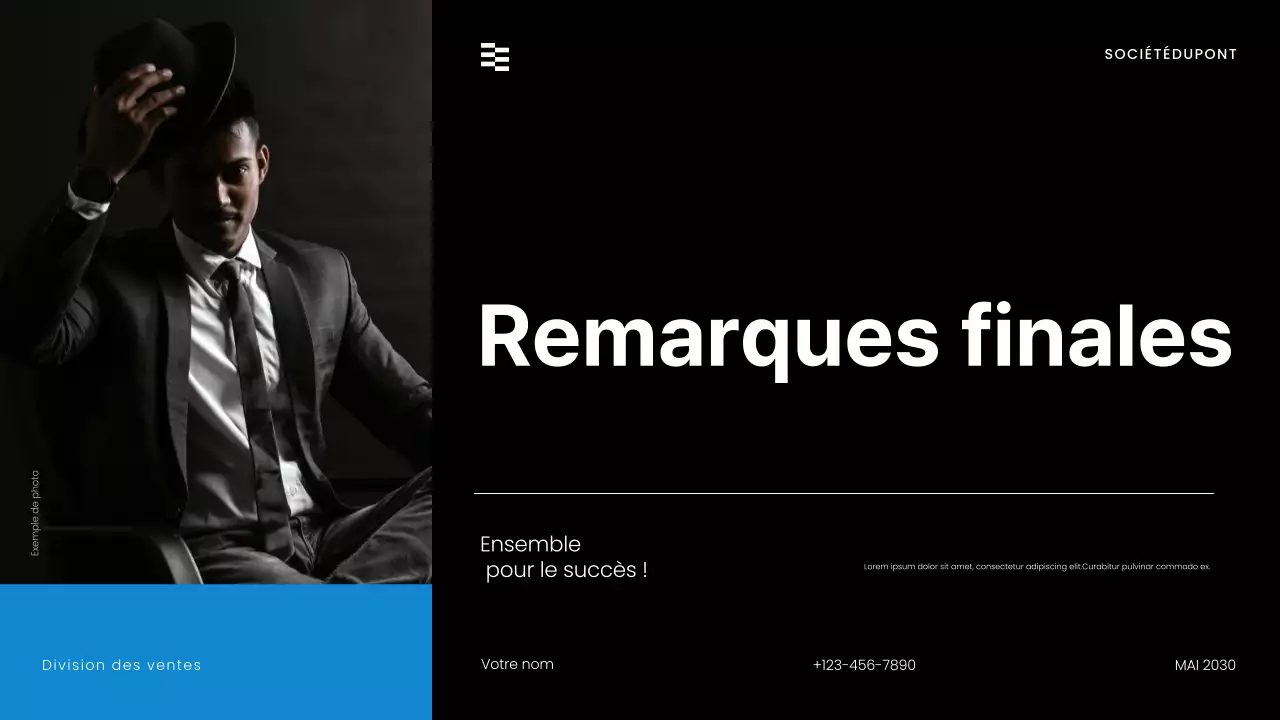 présentation de la stratégie de vente moderne noire