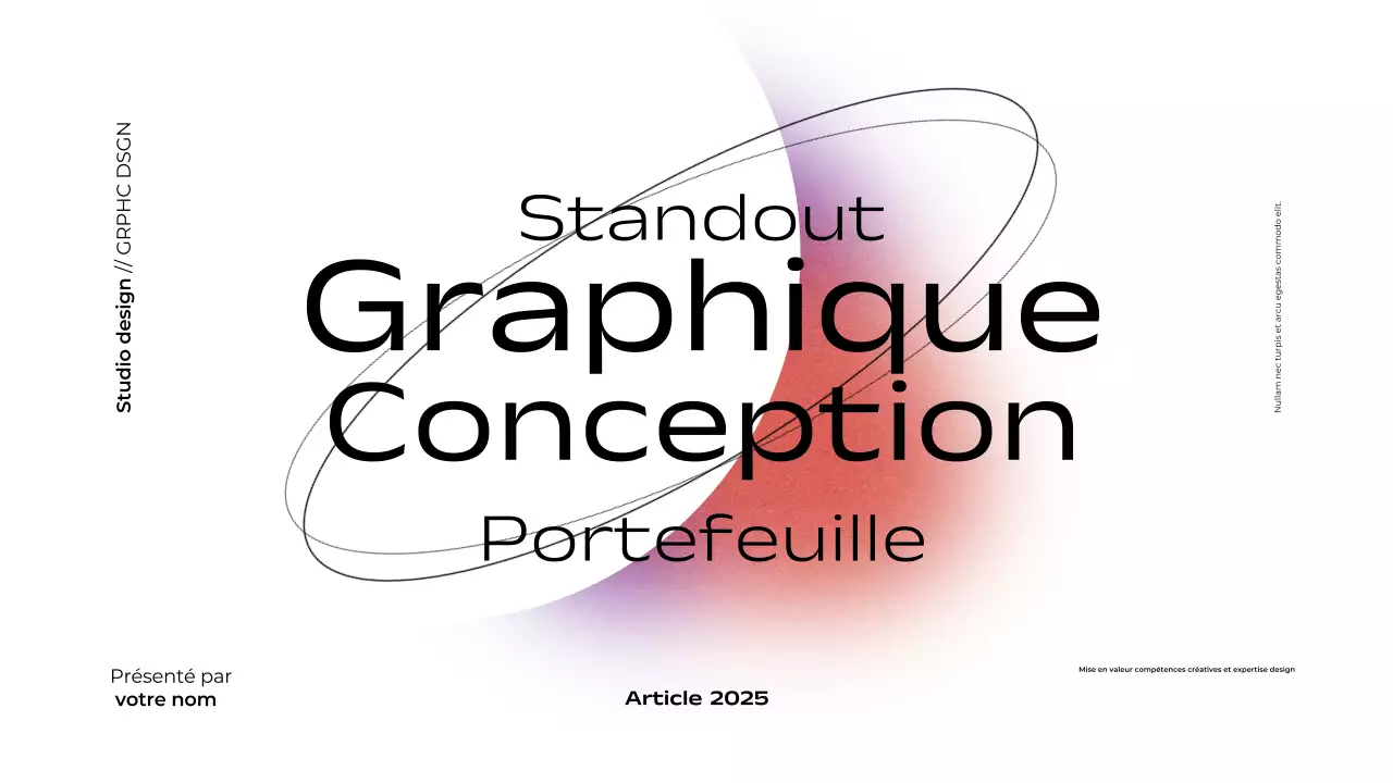 Présentation du portfolio de conception graphique minimaliste en dégradé