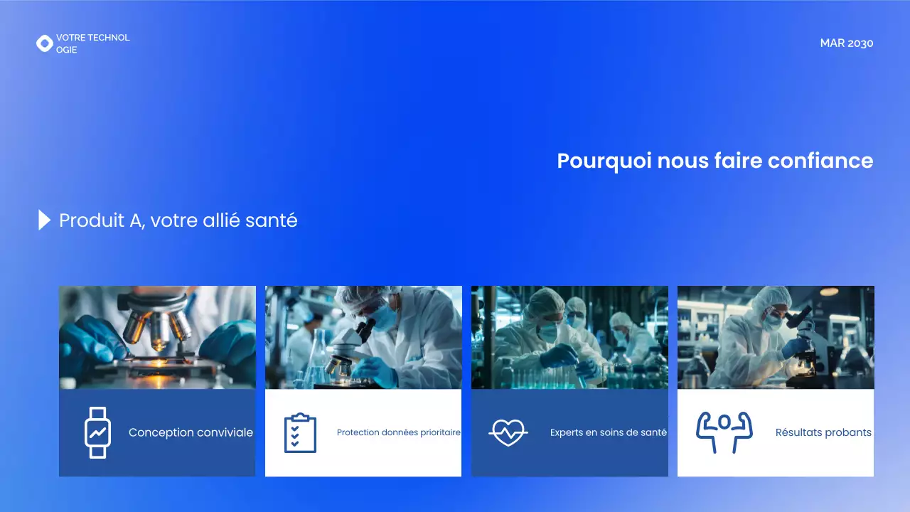 Introduction aux startups technologiques de santé modernes à dégradé bleu