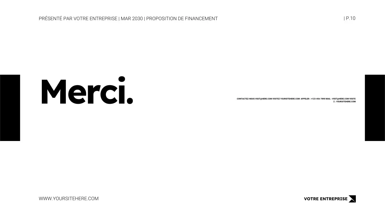 Modèle de présentation de proposition de demande de financement dans un style minimaliste blanc