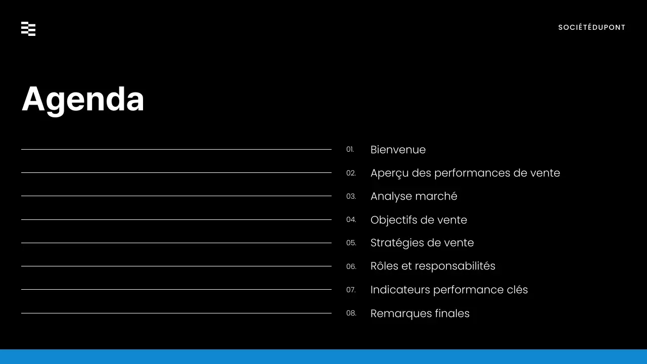 présentation de la stratégie de vente moderne noire