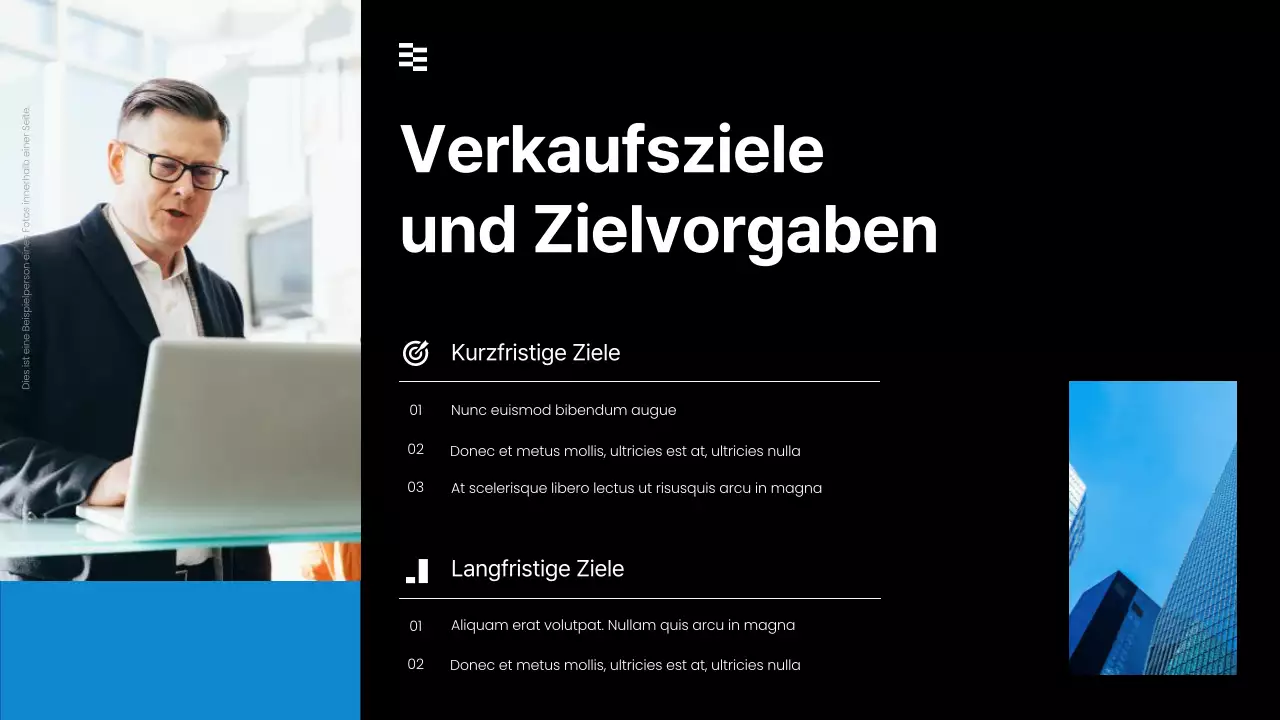 schwarze moderne Verkaufsstrategiepräsentation